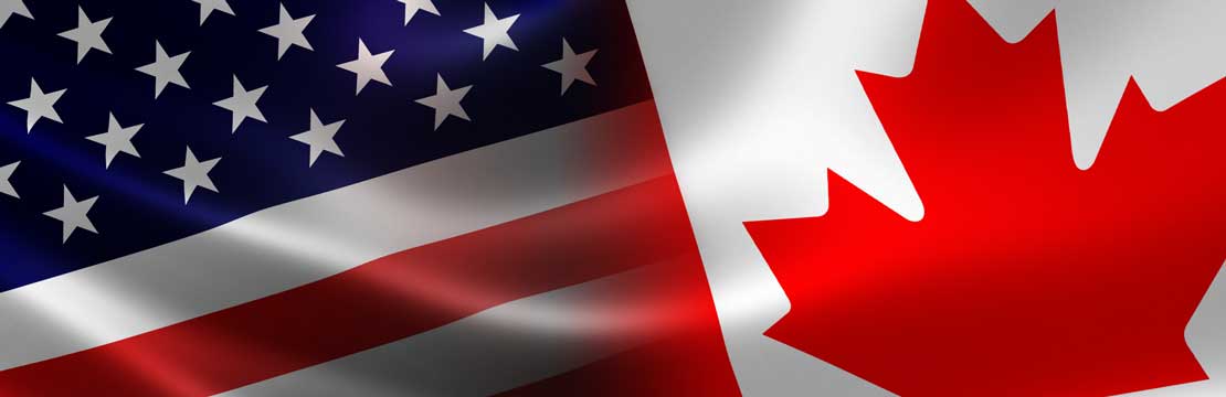 US and Canadian Flag